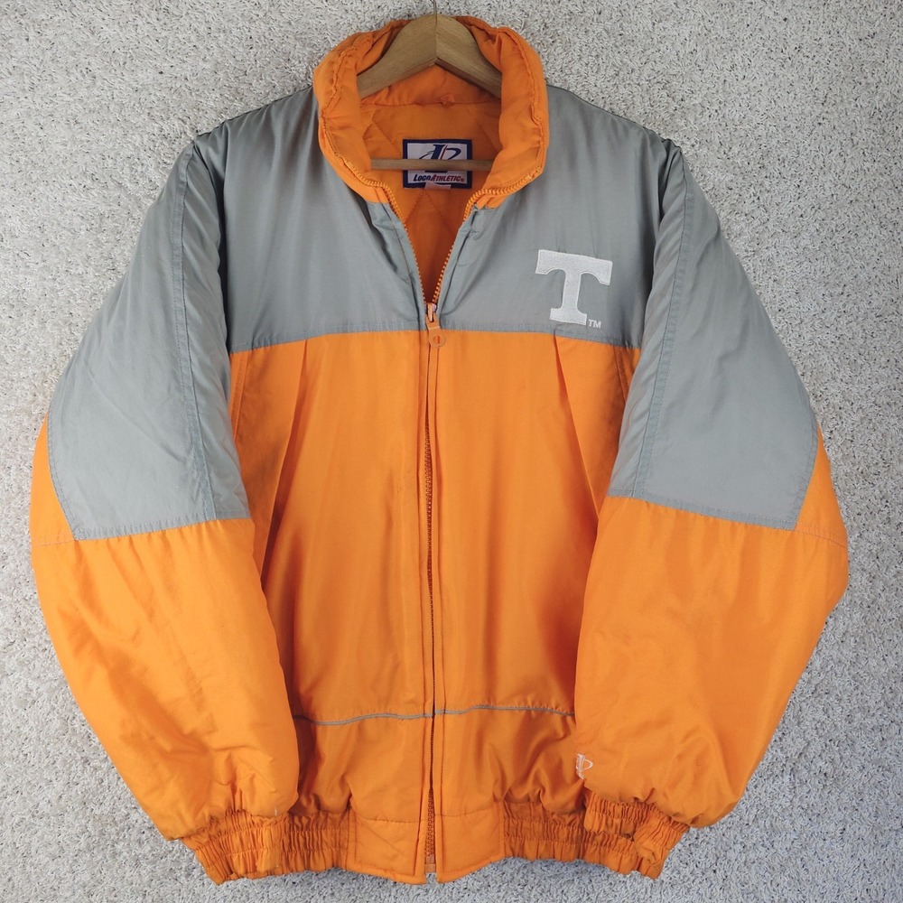 Vintage 90s Logo Athletic Tennessee Volunteers Puffer Winter Jacket Mens Large